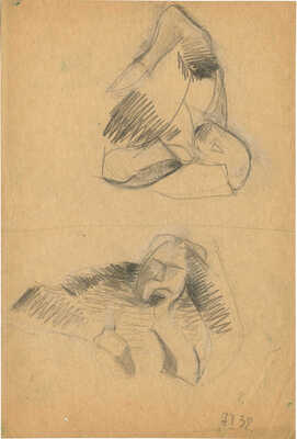 Казанская Мария Борисовна. Два наброска на одном листе